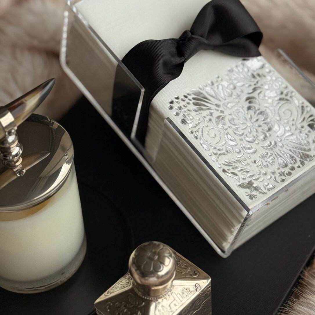 Servilletas Talavera Blanco Plateado